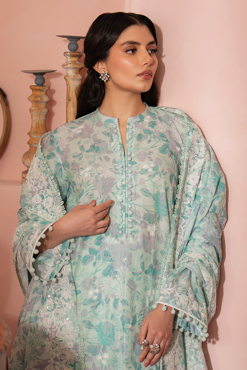 MINT HAZE | SEHER-UNSTITCHED CAMBRIC | CROSS STITCH in UK USA UAE online kapraye.com