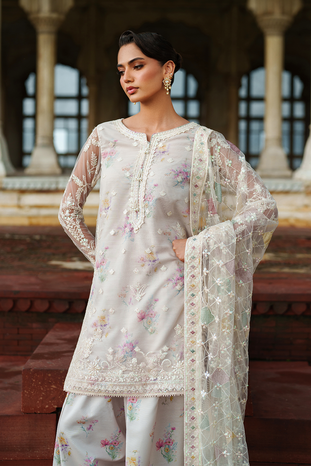 UE-534 Embroidered Net | Printed Formals | IZNIK