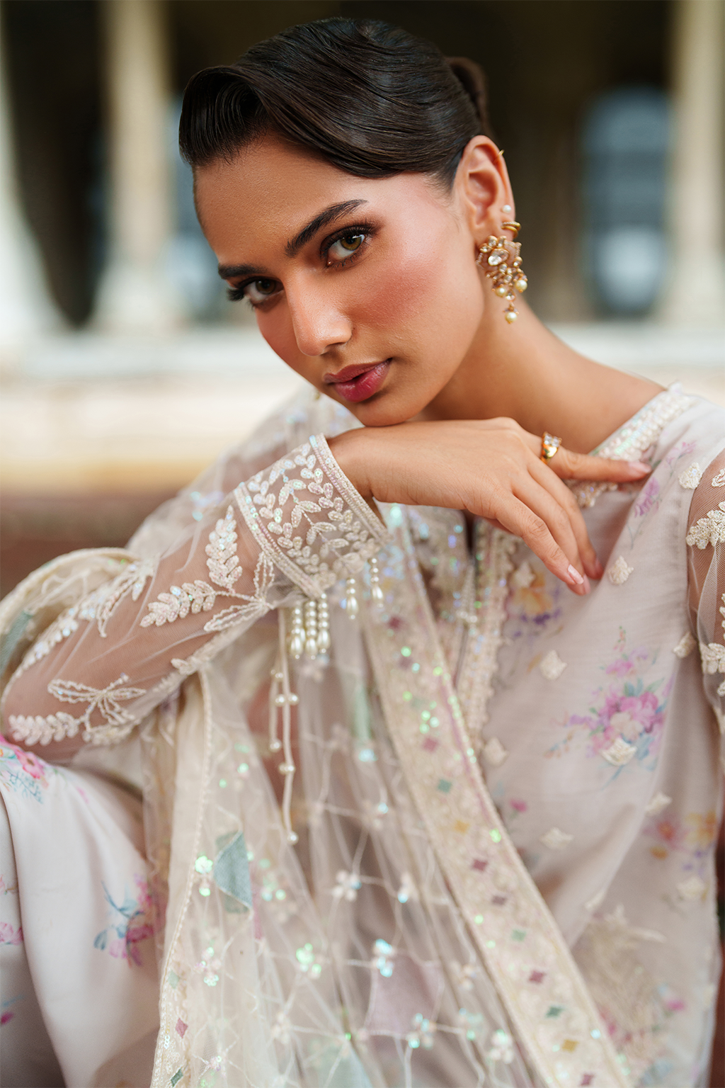 UE-534 Embroidered Net | Printed Formals | IZNIK