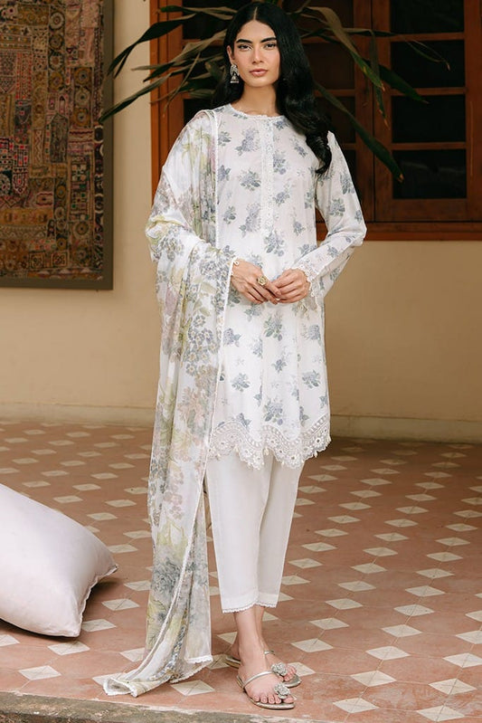 ICE TALE-3PC PRINTED CAMBRIC SUIT | THE MONSOON EDIT | CROSS STITCH