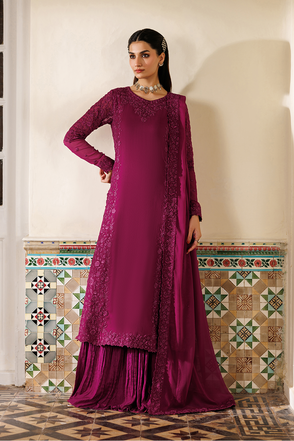 CC-93 Embroidered Chiffon | NOOR ANGAN SEMI FORMALS | IZNIK