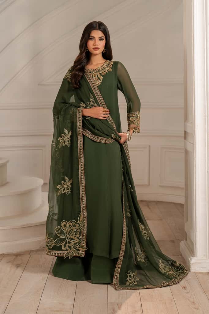 UE-416 EMBROIDED CHIFFON | NOOR ANGAN SEMI FORMALS | IZNIK