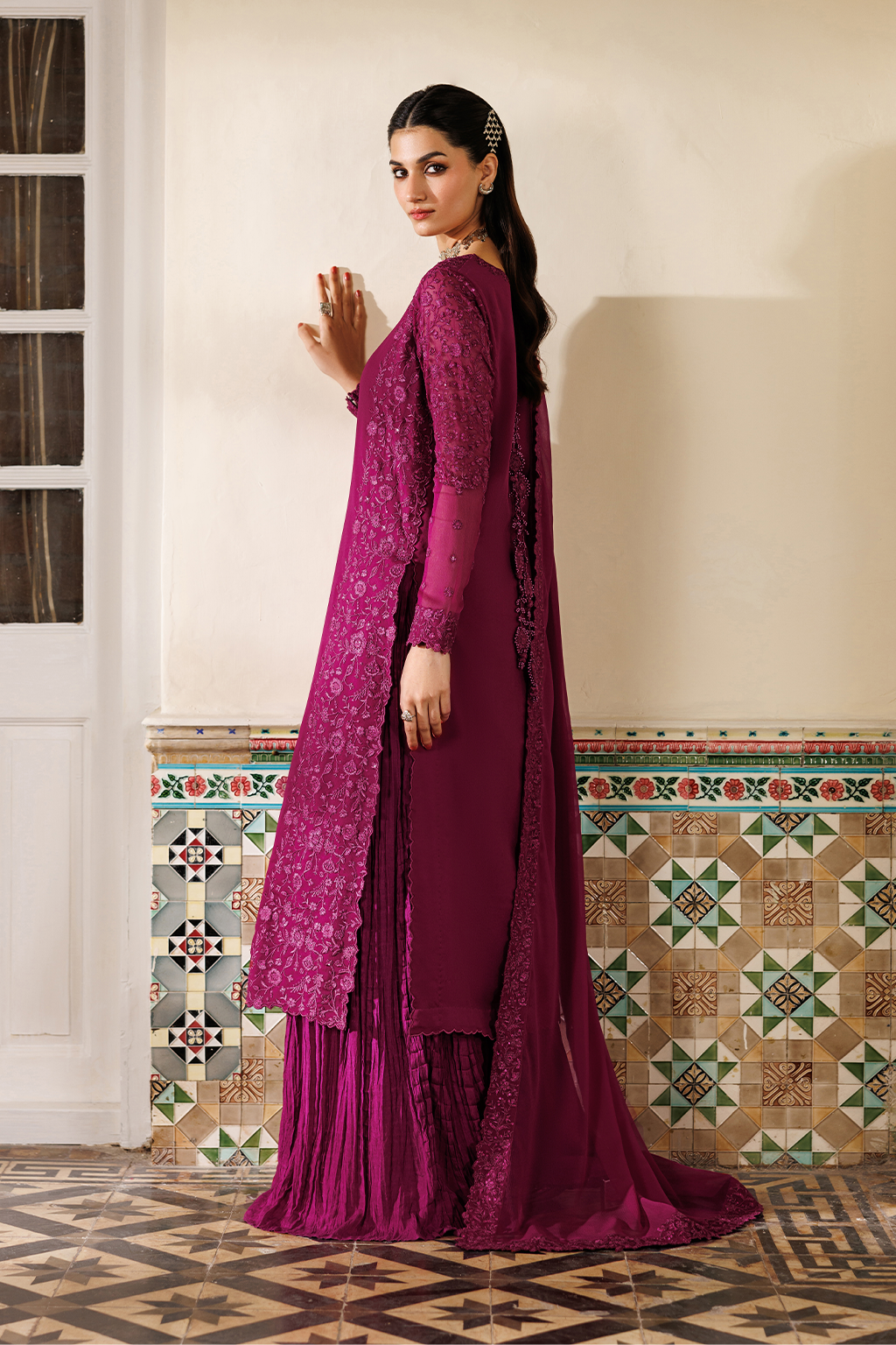 CC-93 Embroidered Chiffon | NOOR ANGAN SEMI FORMALS | IZNIK