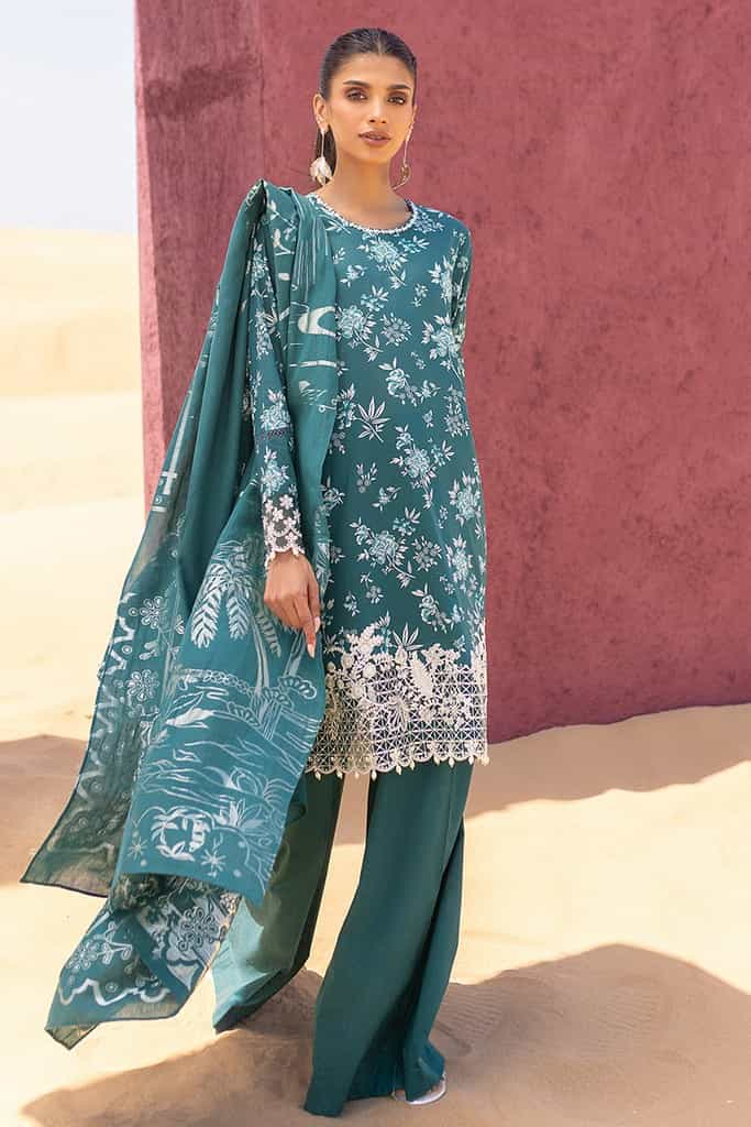 TEAL SERENITY | EID LAWN EDIT 2 | CROSS STITCH