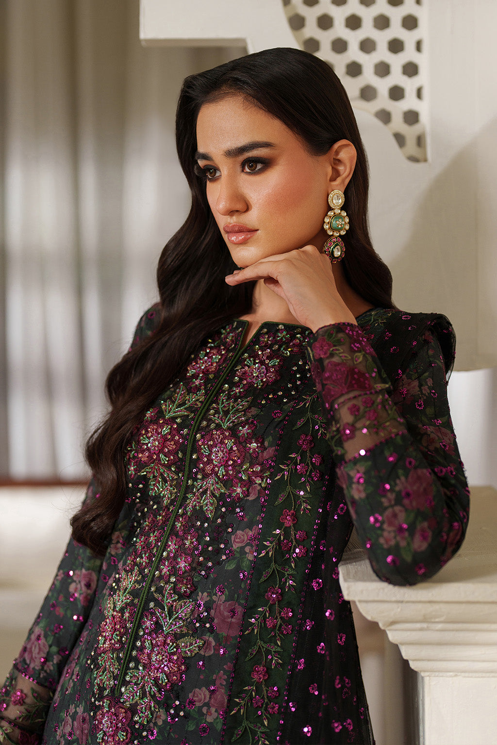 UE-537 Printed Raw Silk | Printed Formals | IZNIK