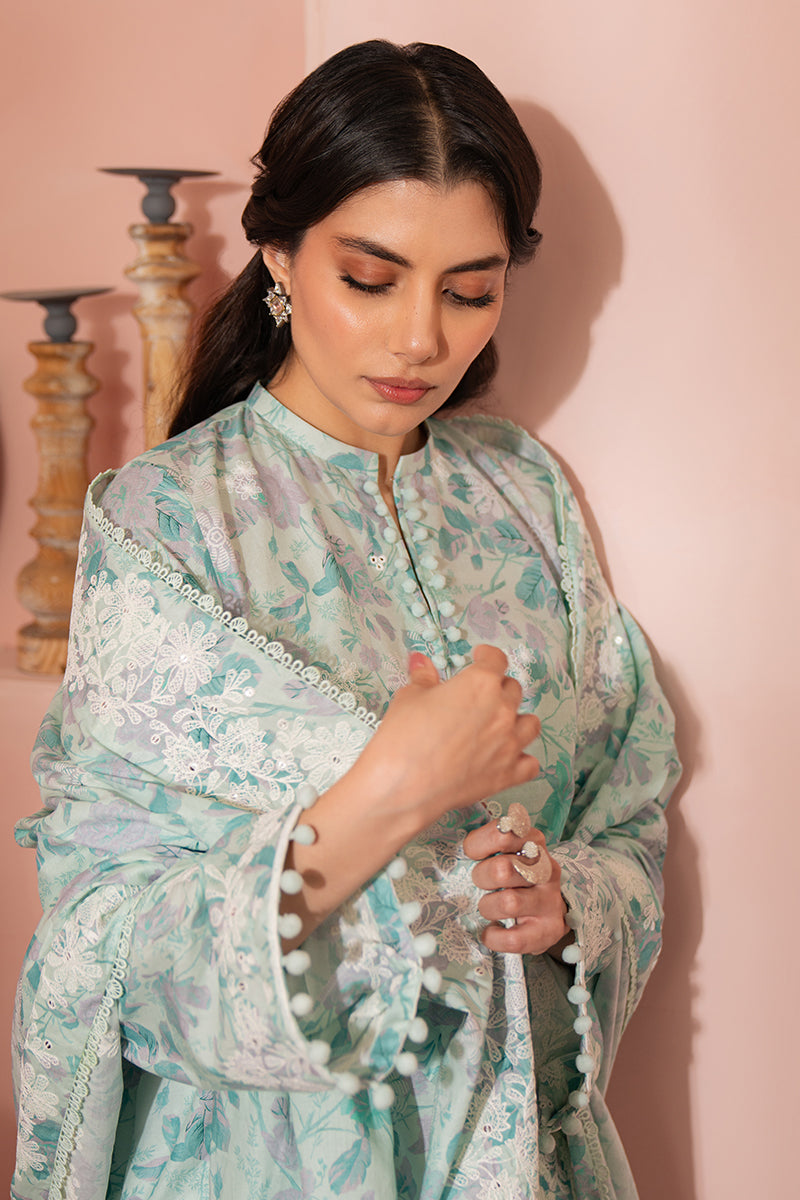 MINT HAZE | SEHER-UNSTITCHED CAMBRIC | CROSS STITCH in UK USA UAE online kapraye.com