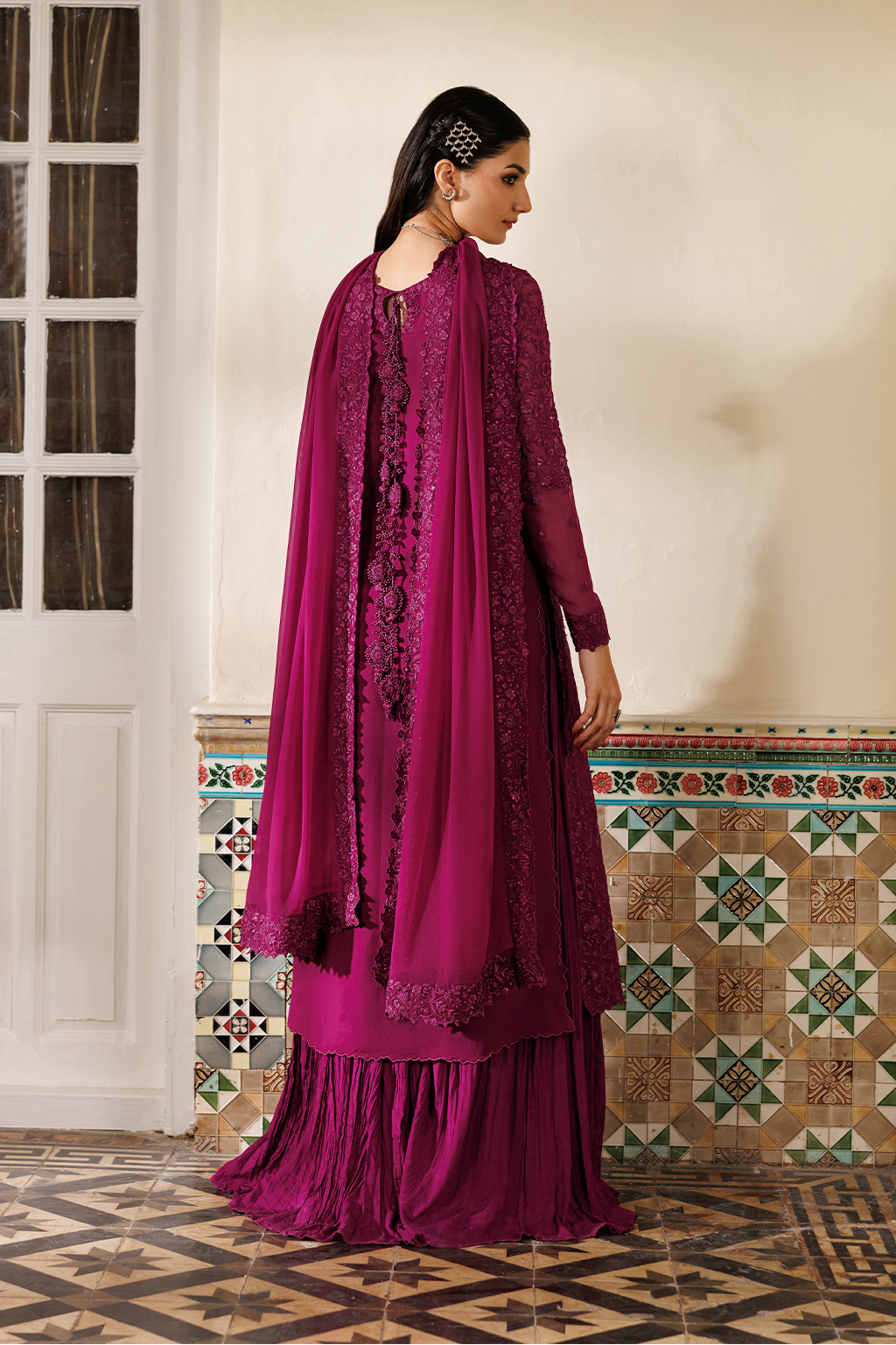 CC-93 Embroidered Chiffon | NOOR ANGAN SEMI FORMALS | IZNIK