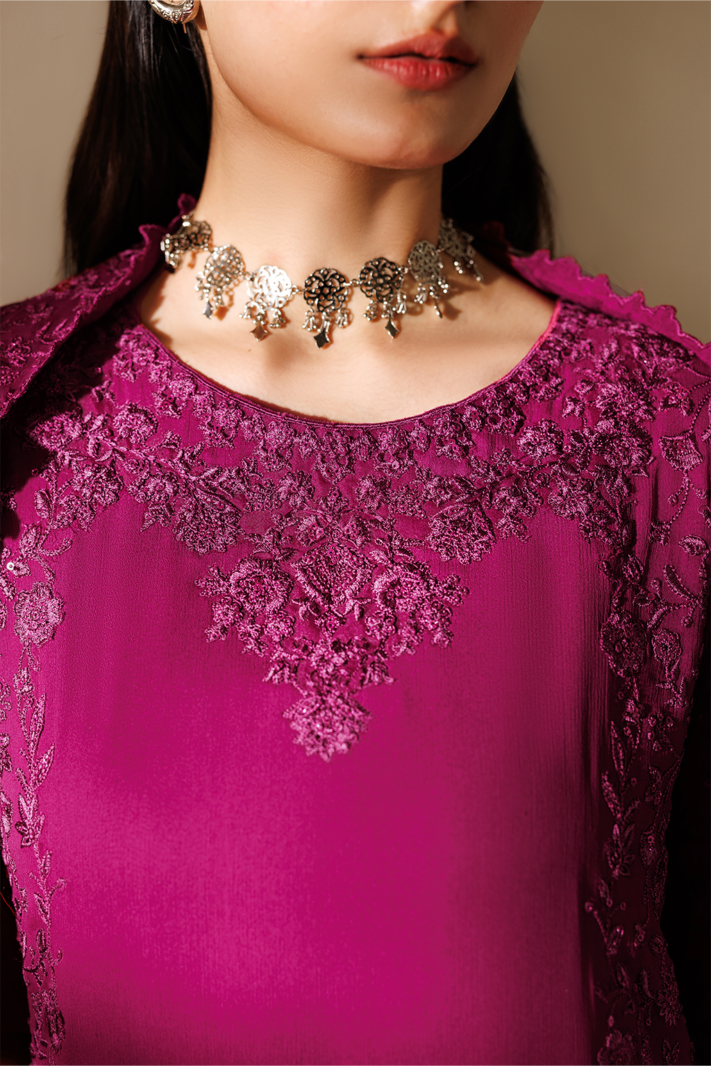 CC-93 Embroidered Chiffon | NOOR ANGAN SEMI FORMALS | IZNIK