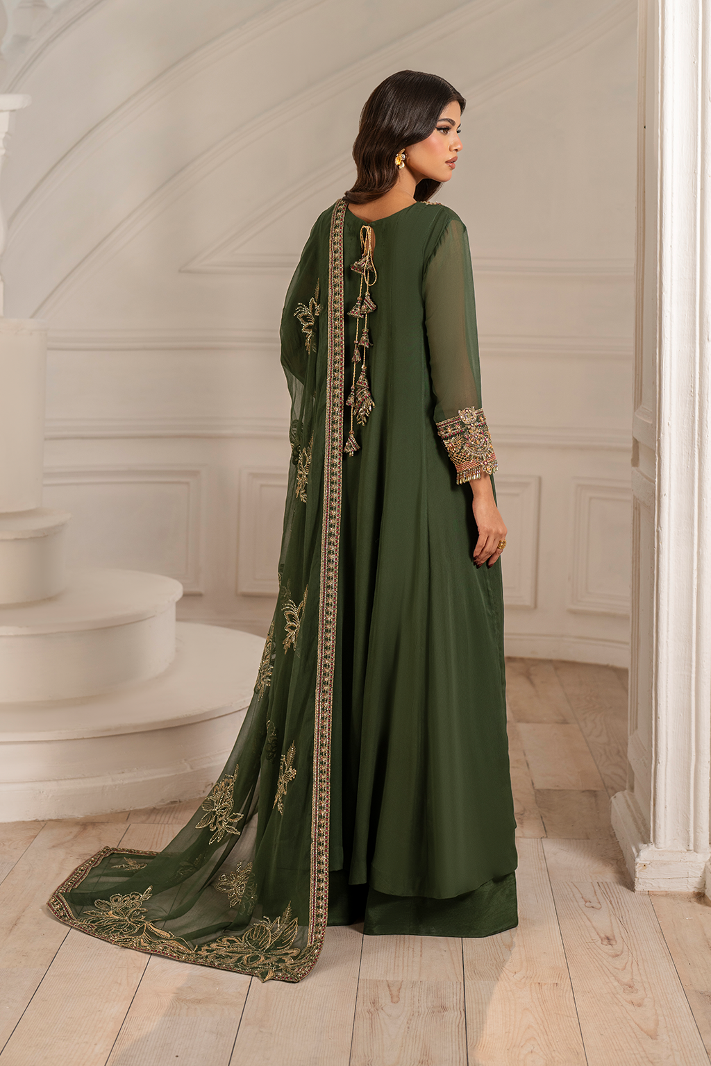 UE-416 EMBROIDED CHIFFON | NOOR ANGAN SEMI FORMALS | IZNIK