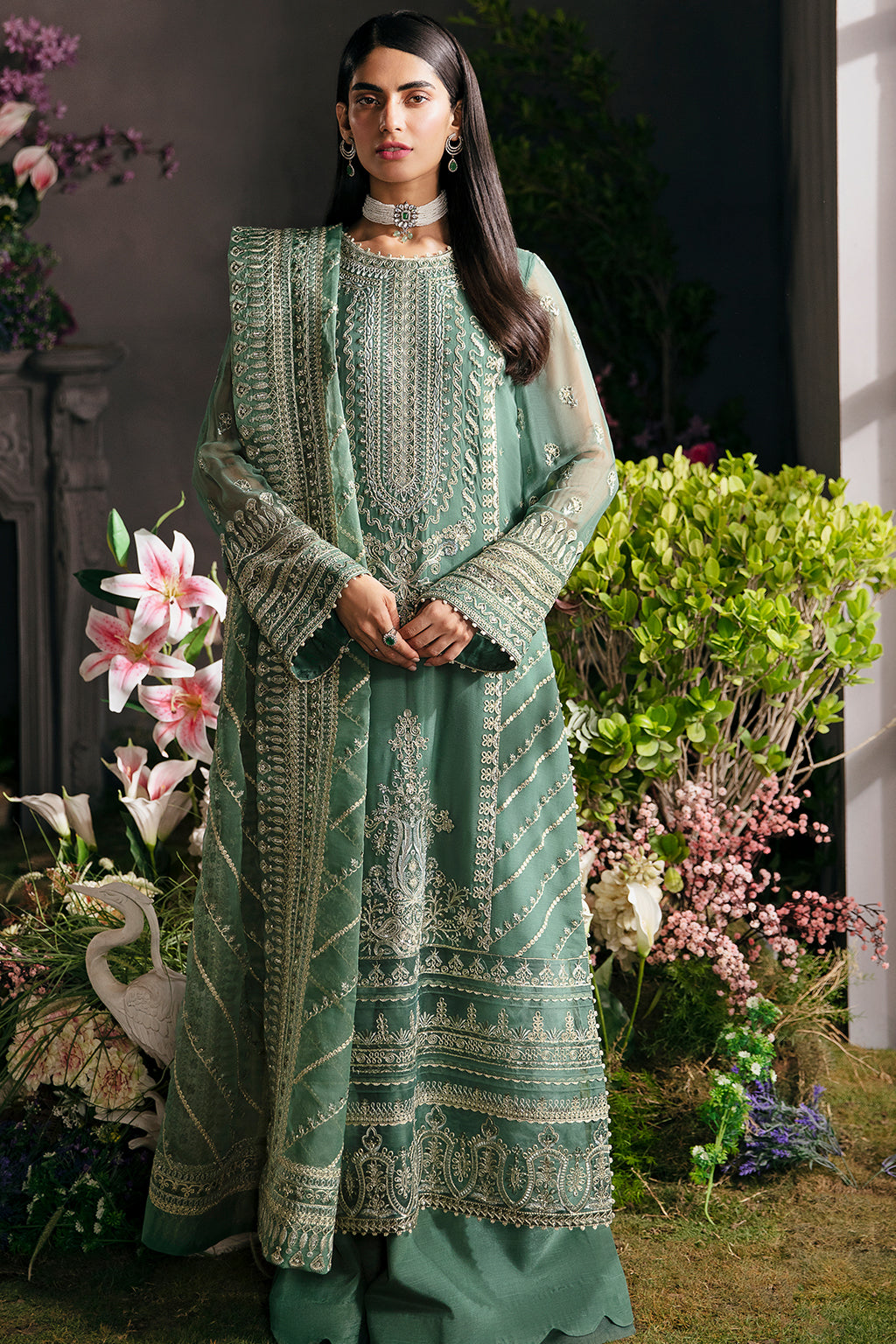 SEA MIST || LA FUCHSIA LUXURY FORMALS'23 || AFROZEH in UK USA UAE online kapraye.com