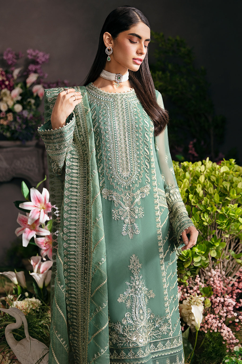 SEA MIST || LA FUCHSIA LUXURY FORMALS'23 || AFROZEH in UK USA UAE online kapraye.com