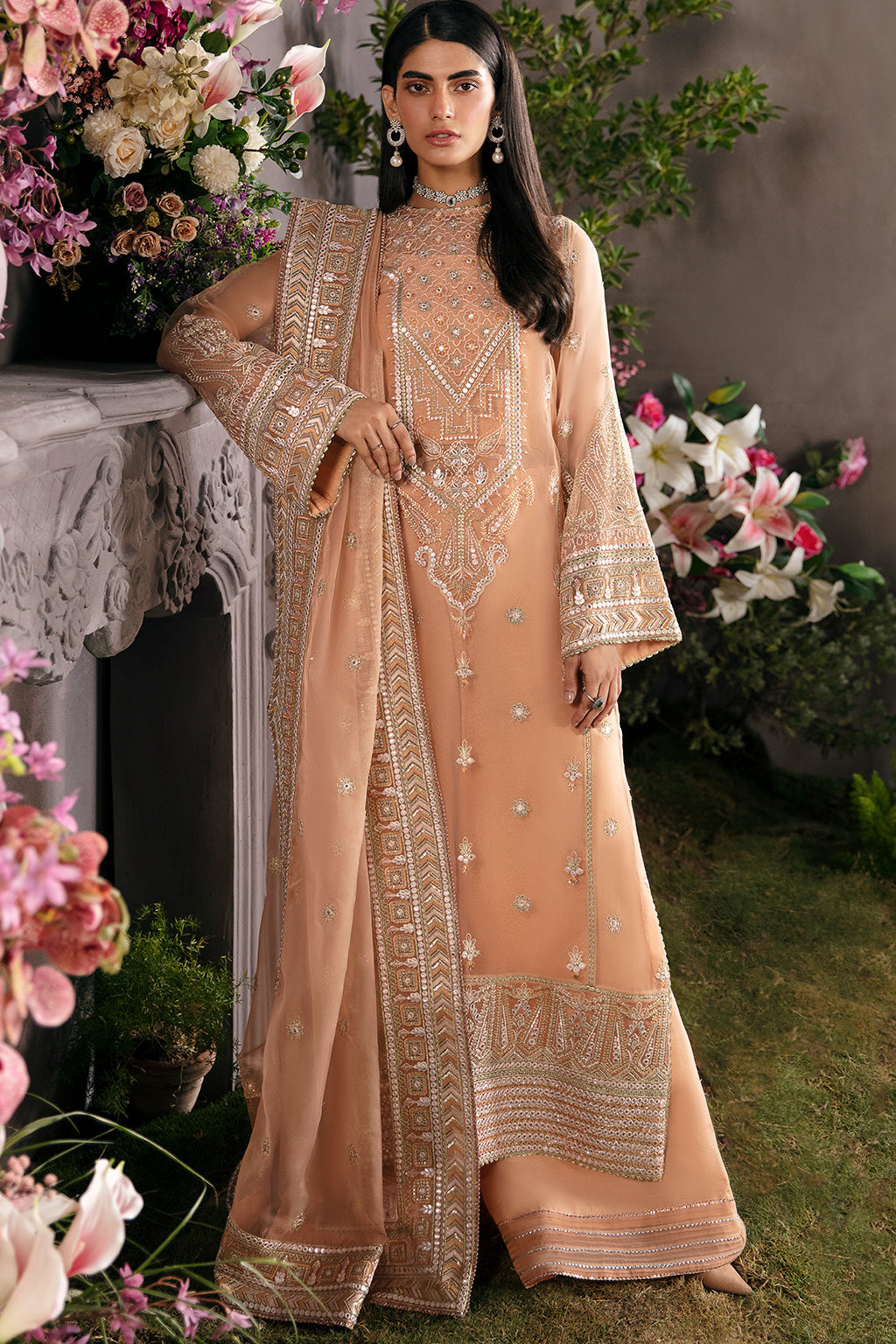 SUNSET BLUSH || LA FUCHSIA LUXURY FORMALS'23 || AFROZEH in UK USA UAE online kapraye.com