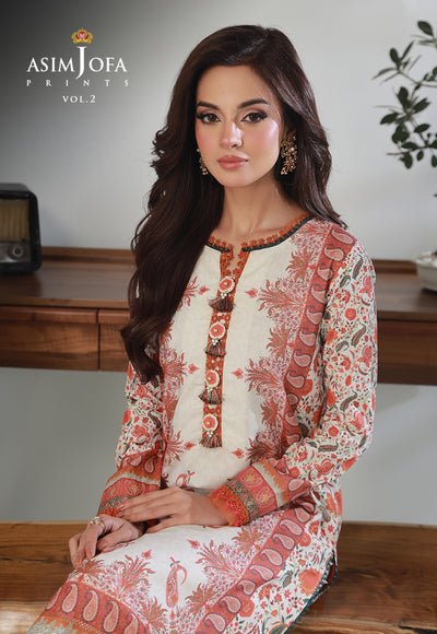 AJBP-52 (2-PCS) || BASIC PRINTS VOL 2 || ASIM JOFA in UK USA UAE online kapraye.com