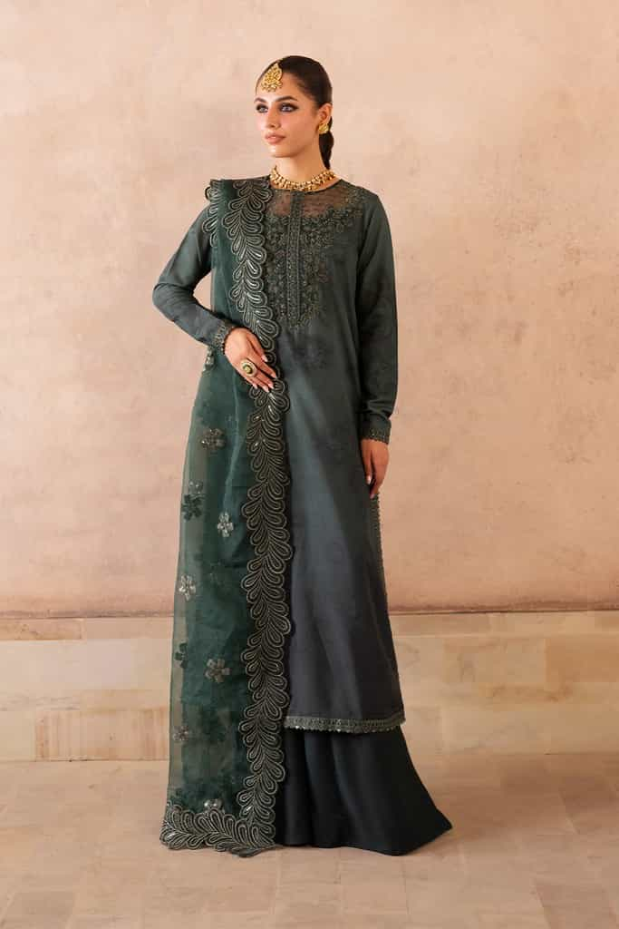 UE-324 Embroidered Raw Silk | Printed Formals | IZNIK