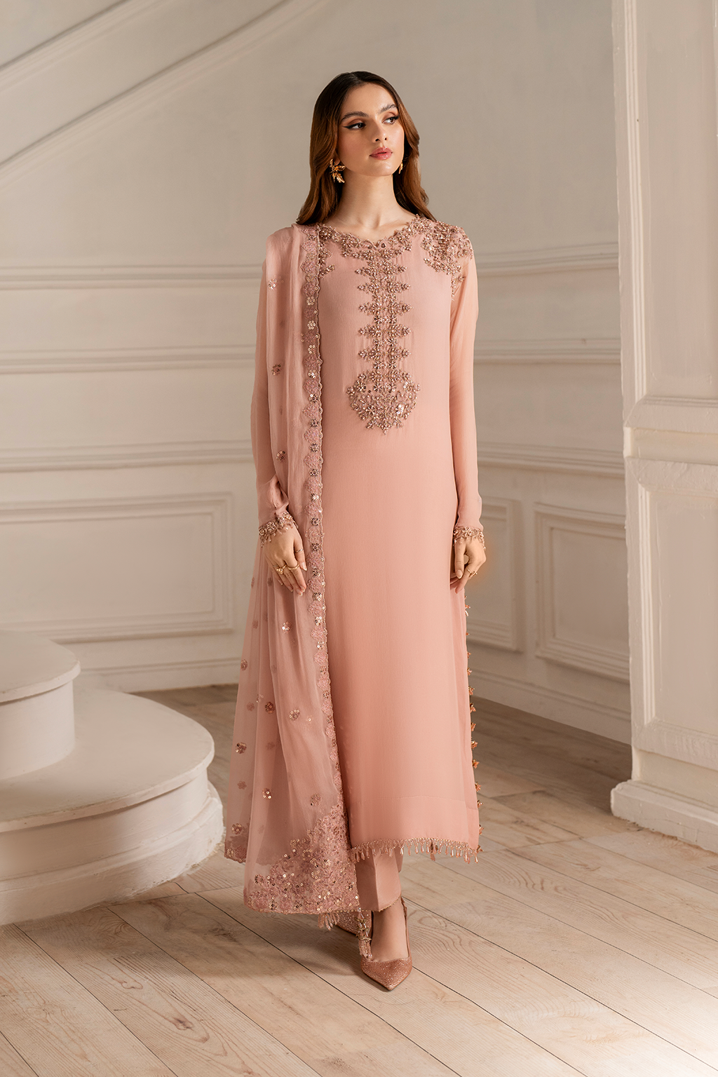 CC-479 EMBROIDED CHIFFON | NOOR ANGAN SEMI FORMALS | IZNIK (Copy)