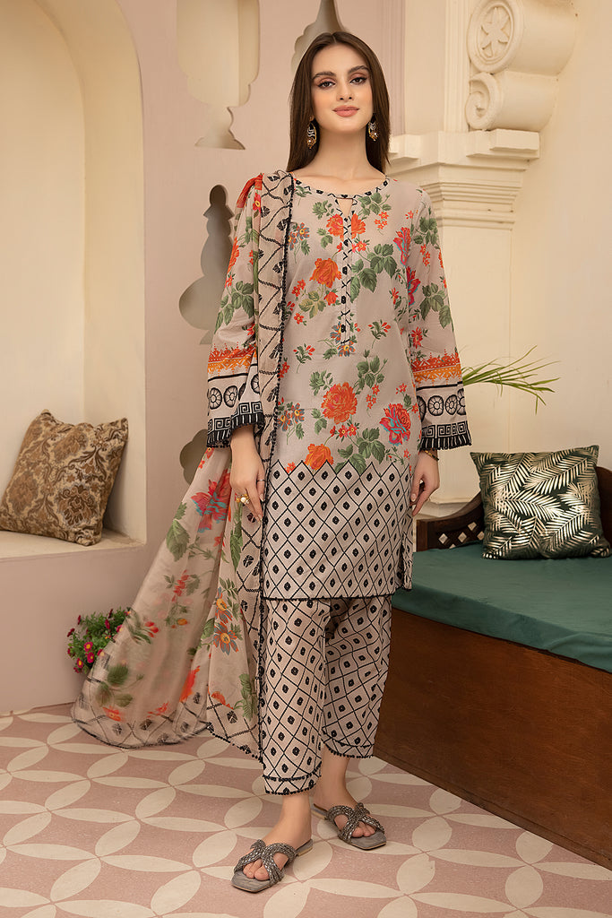 3-Pc Lawn Digital Printed Shirt With Straight Trouser and Chiffon Dupatta CPM23-70 | PRINT MELODY | CHARIZMA in UK USA UAE online kapraye.com