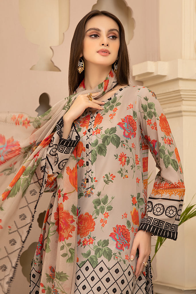 3-Pc Lawn Digital Printed Shirt With Straight Trouser and Chiffon Dupatta CPM23-70 | PRINT MELODY | CHARIZMA in UK USA UAE online kapraye.com