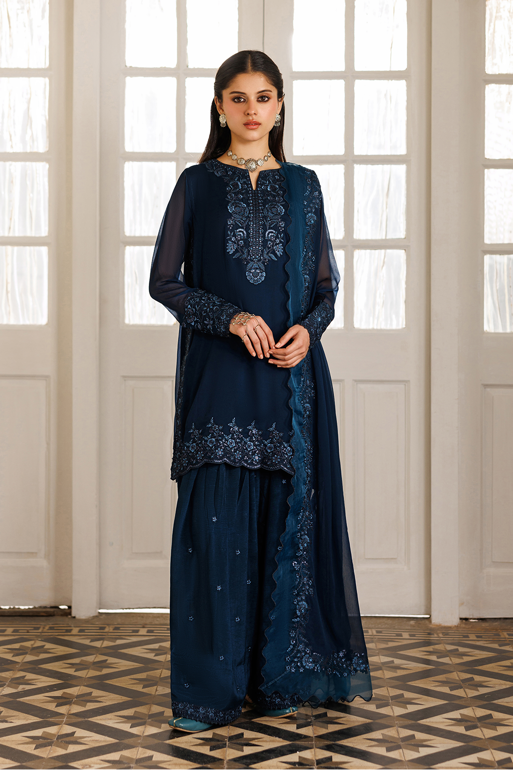 CC-94 Embroidered Chiffon | NOOR ANGAN SEMI FORMALS | IZNIK