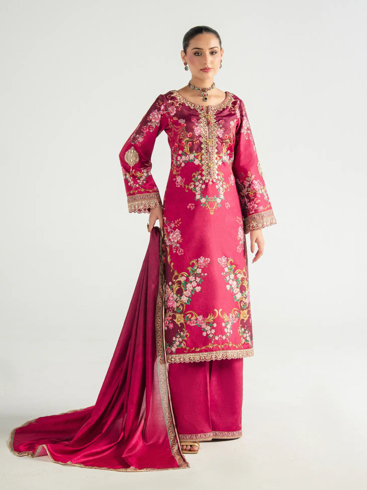 Garnet Garden | AIRA PRINTED SILK | GULAAL Free Shipping to UK/USA/UAE Kapraye