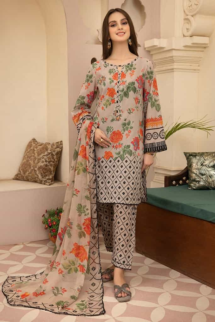 3-Pc Lawn Digital Printed Shirt With Straight Trouser and Chiffon Dupatta CPM23-70 | PRINT MELODY | CHARIZMA in UK USA UAE online kapraye.com