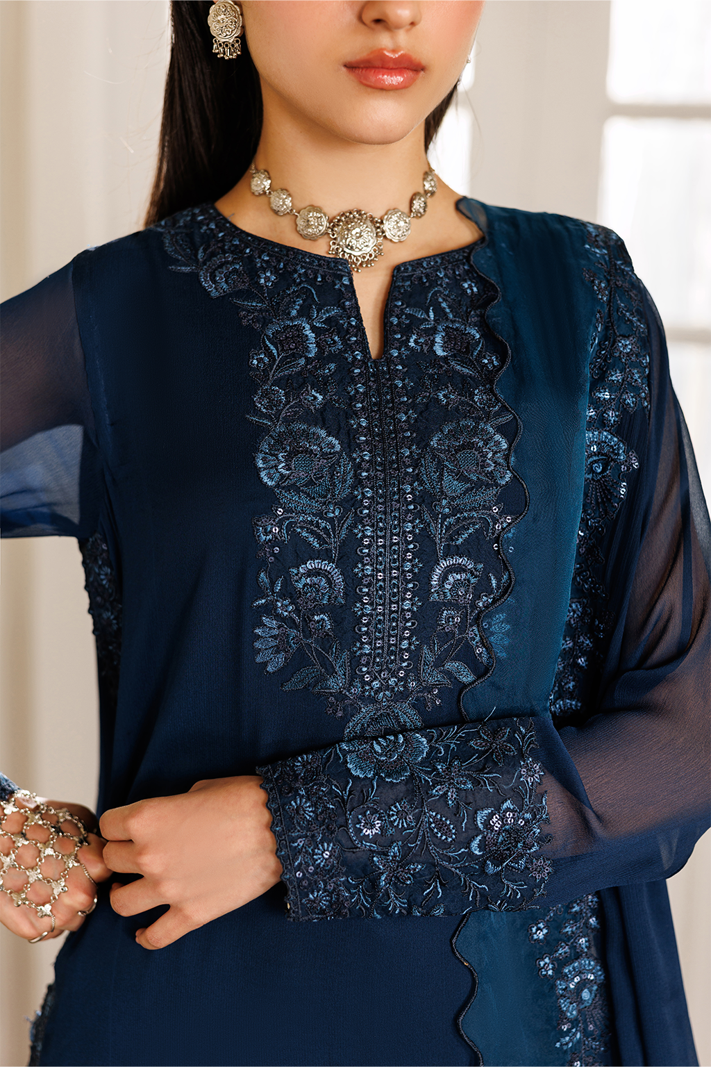 CC-94 Embroidered Chiffon | NOOR ANGAN SEMI FORMALS | IZNIK