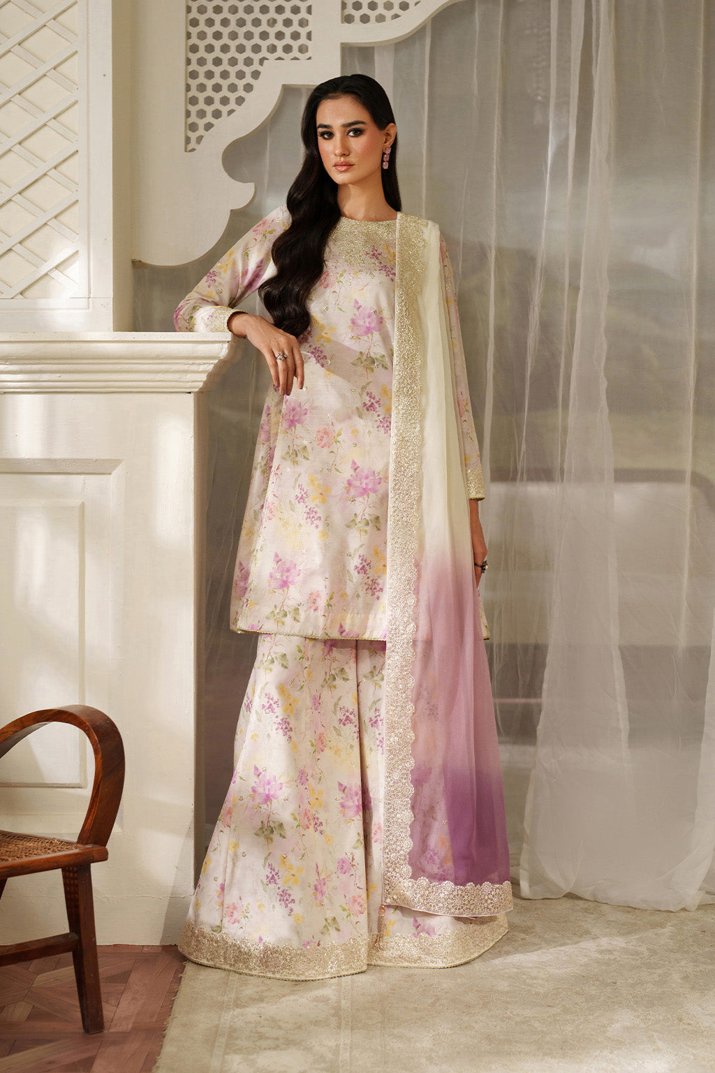UE-544 Printed Raw Silk | Printed Formals | IZNIK