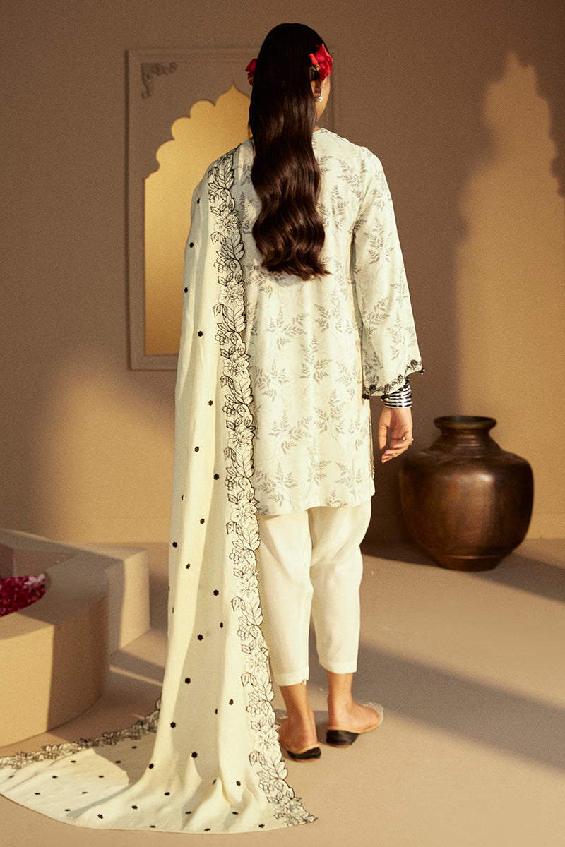 DOVE GRAY-3 PC LINEN EMBROIDERED SUIT | WINTER COLLECTION-24 | CROSS STITCH