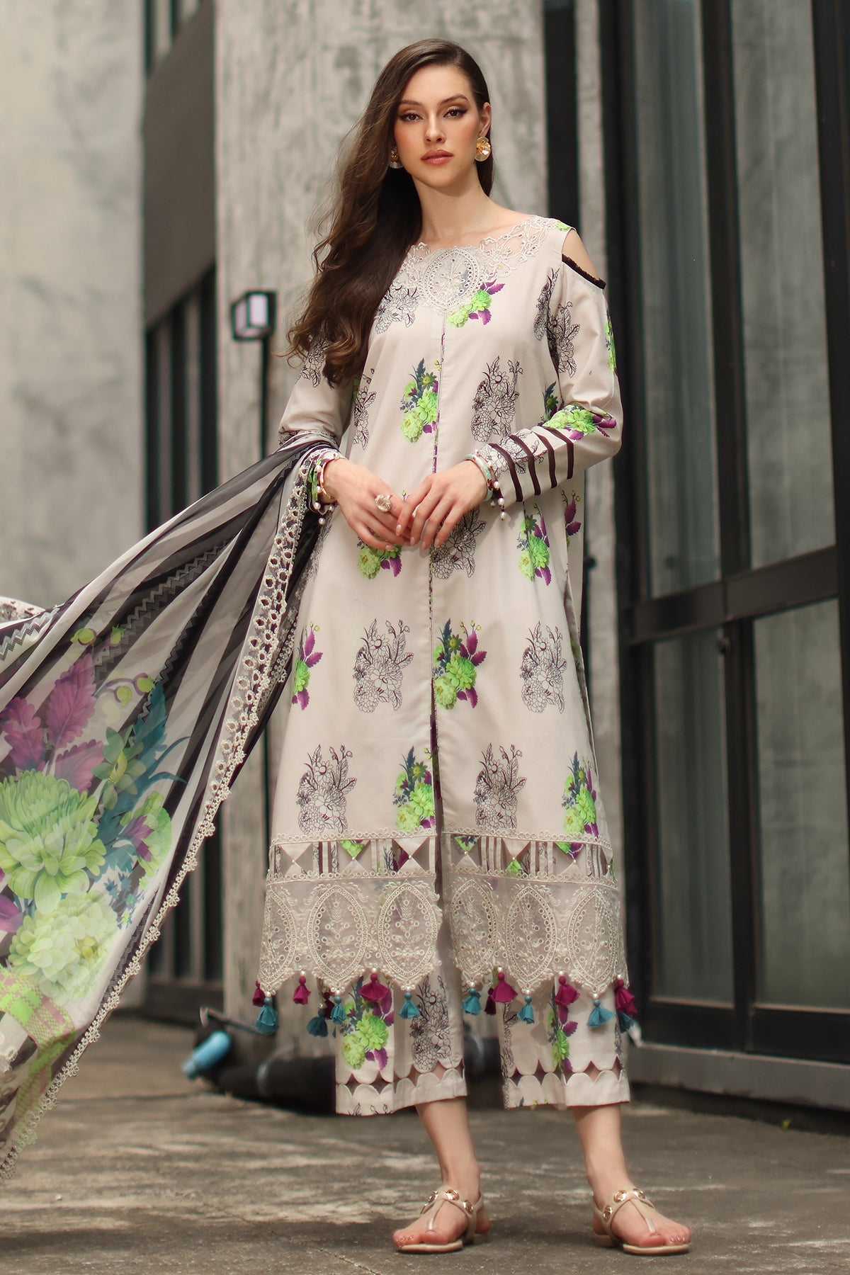 3-PC Unstitched Embroidered Lawn Collection CC6-23 | combination-vol-2-2026 | CHARIZMA