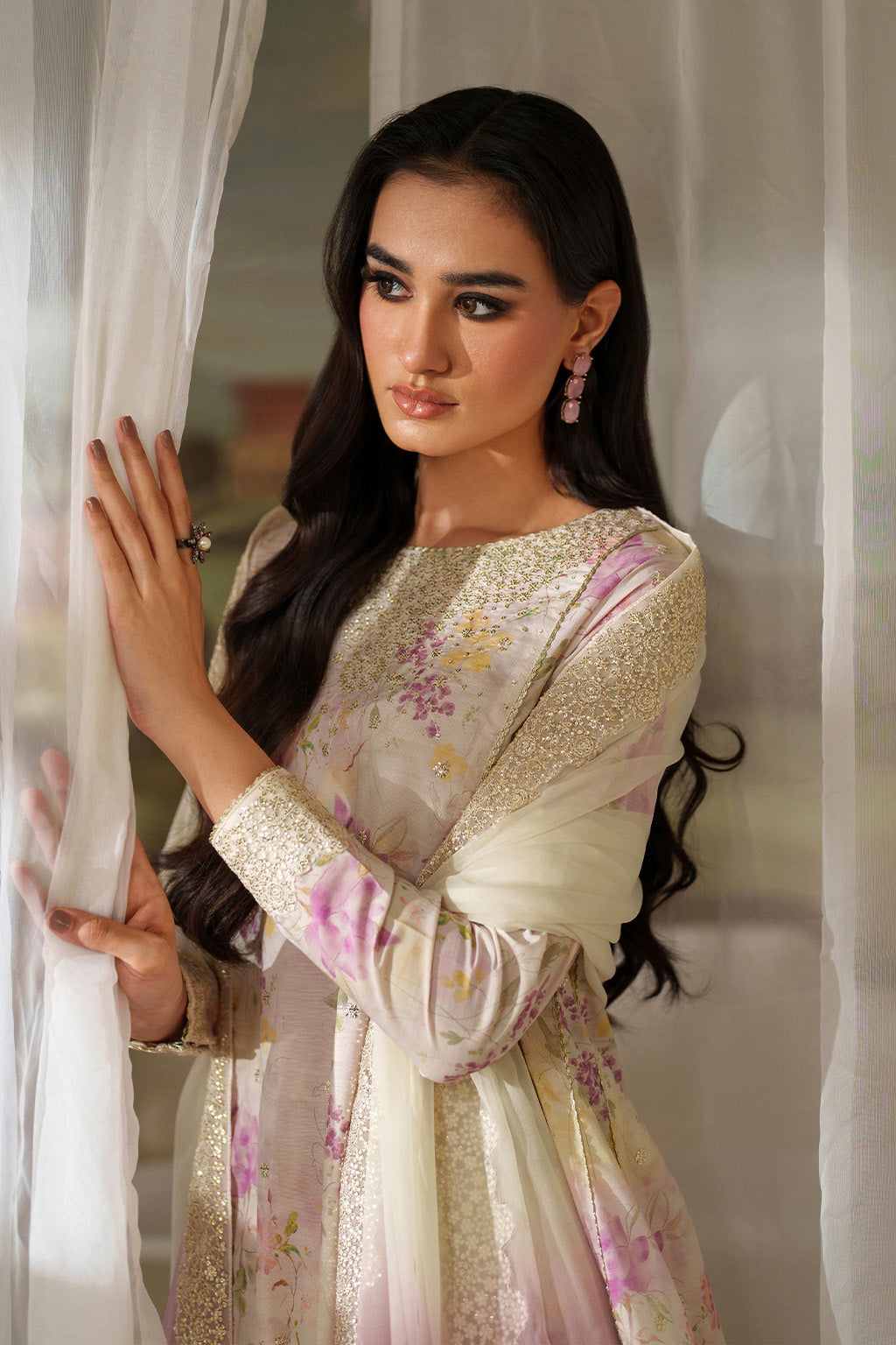 UE-544 Printed Raw Silk | Printed Formals | IZNIK