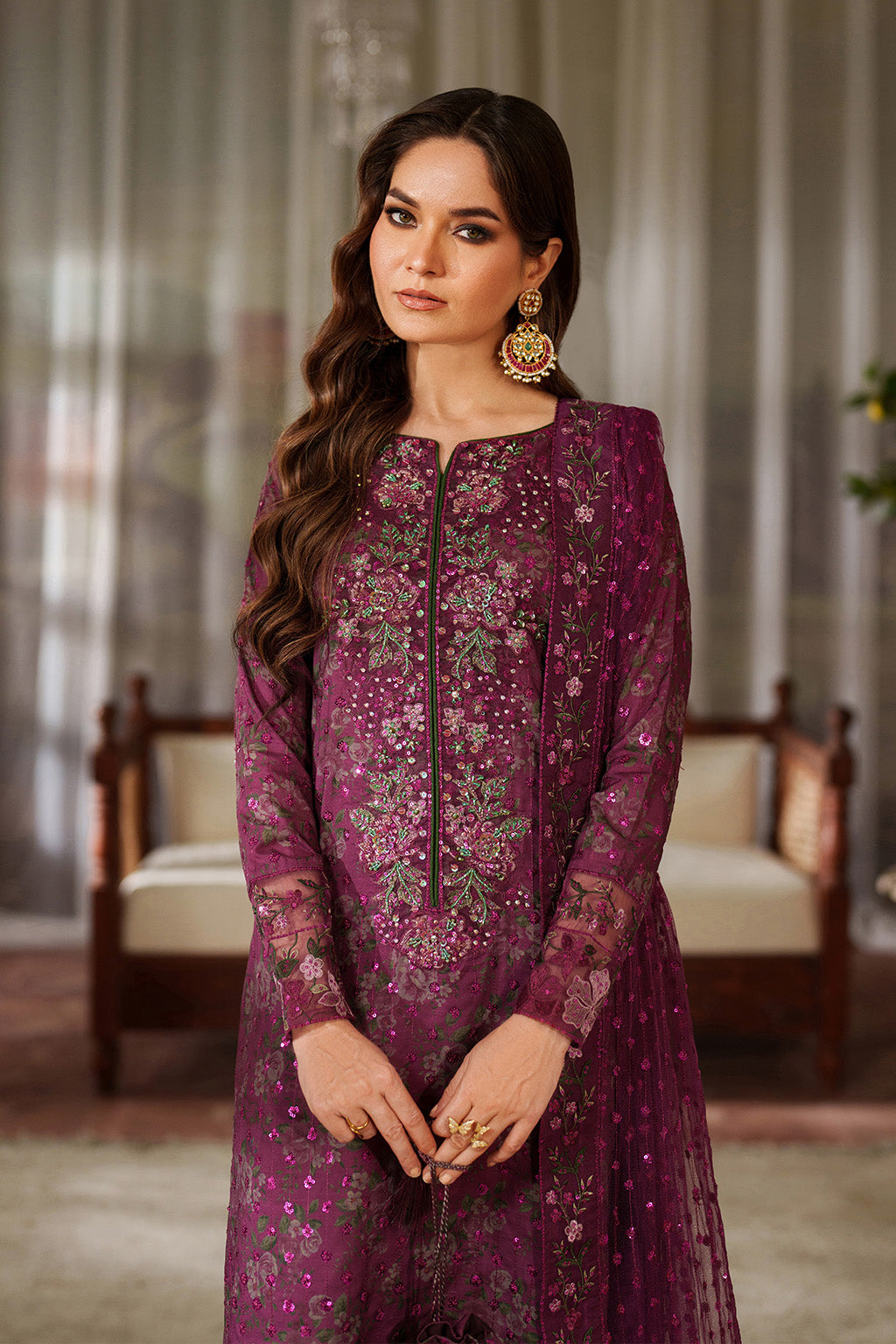UE-538 Printed Raw Silk | Printed Formals | IZNIK