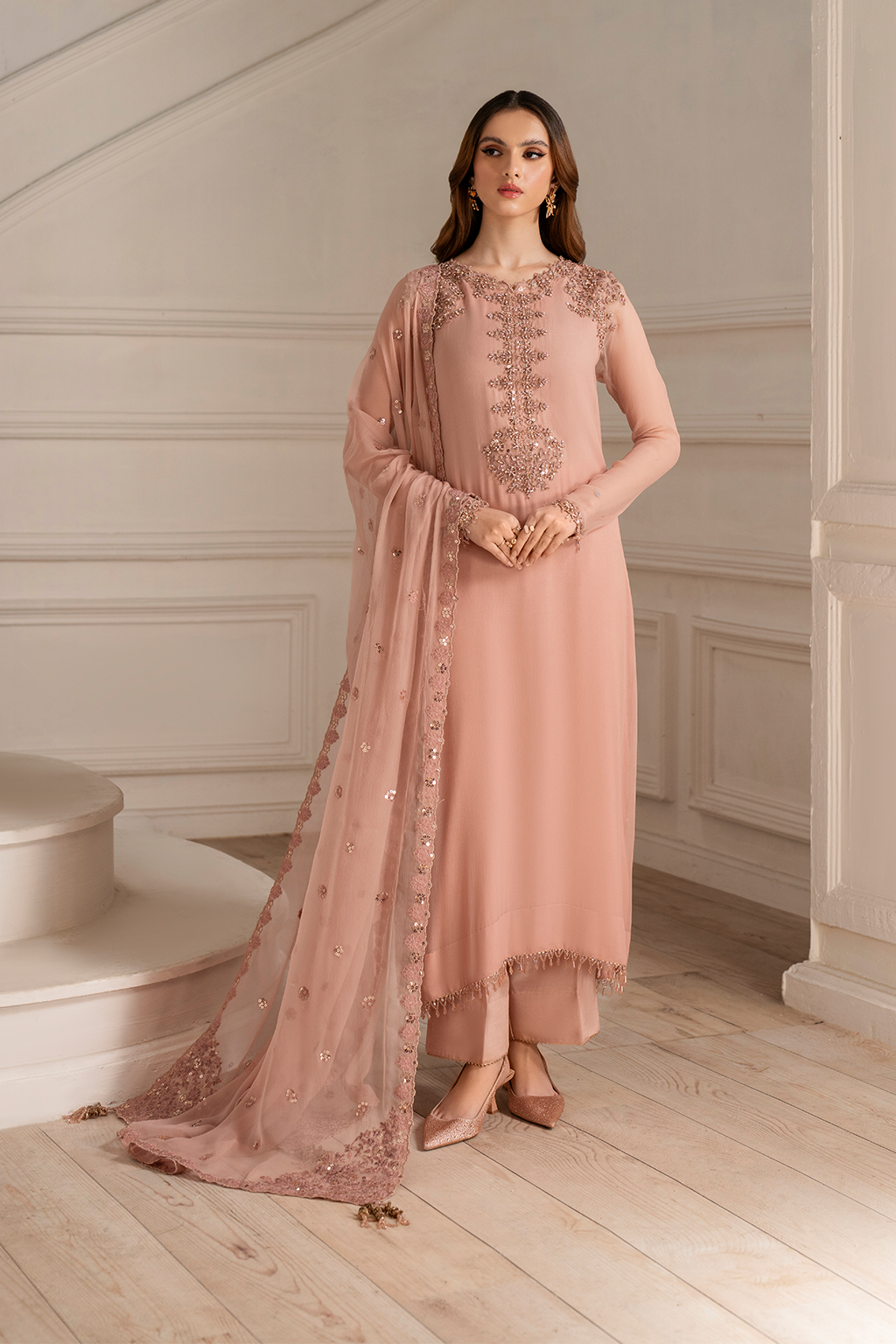 CC-479 EMBROIDED CHIFFON | NOOR ANGAN SEMI FORMALS | IZNIK (Copy)