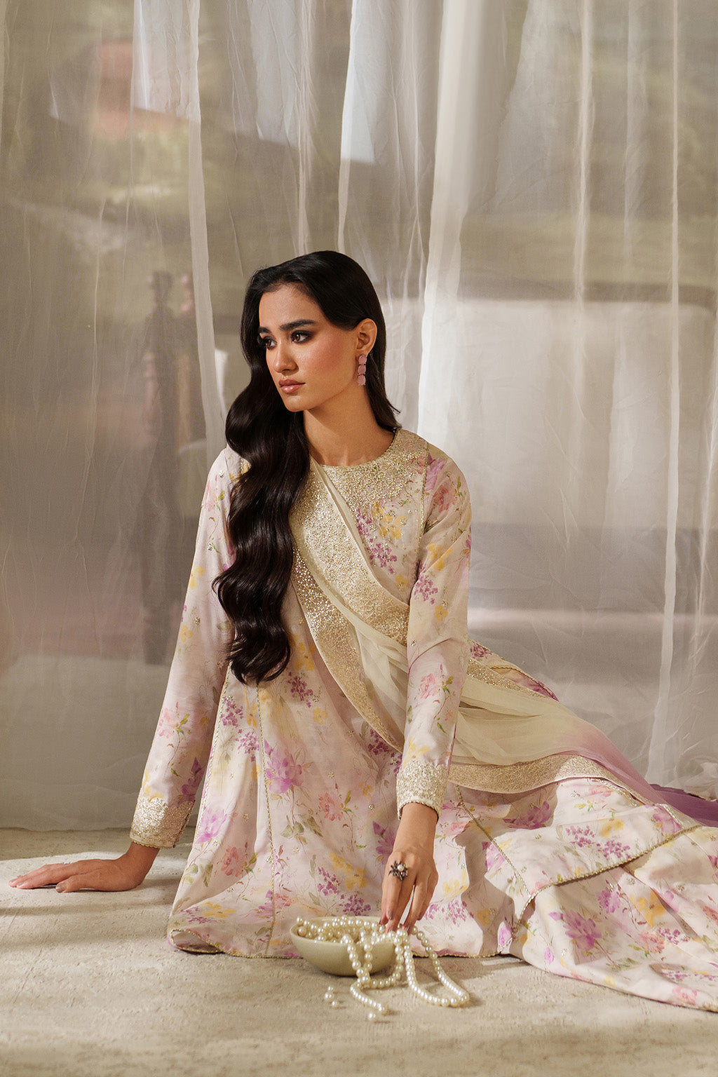 UE-544 Printed Raw Silk | Printed Formals | IZNIK