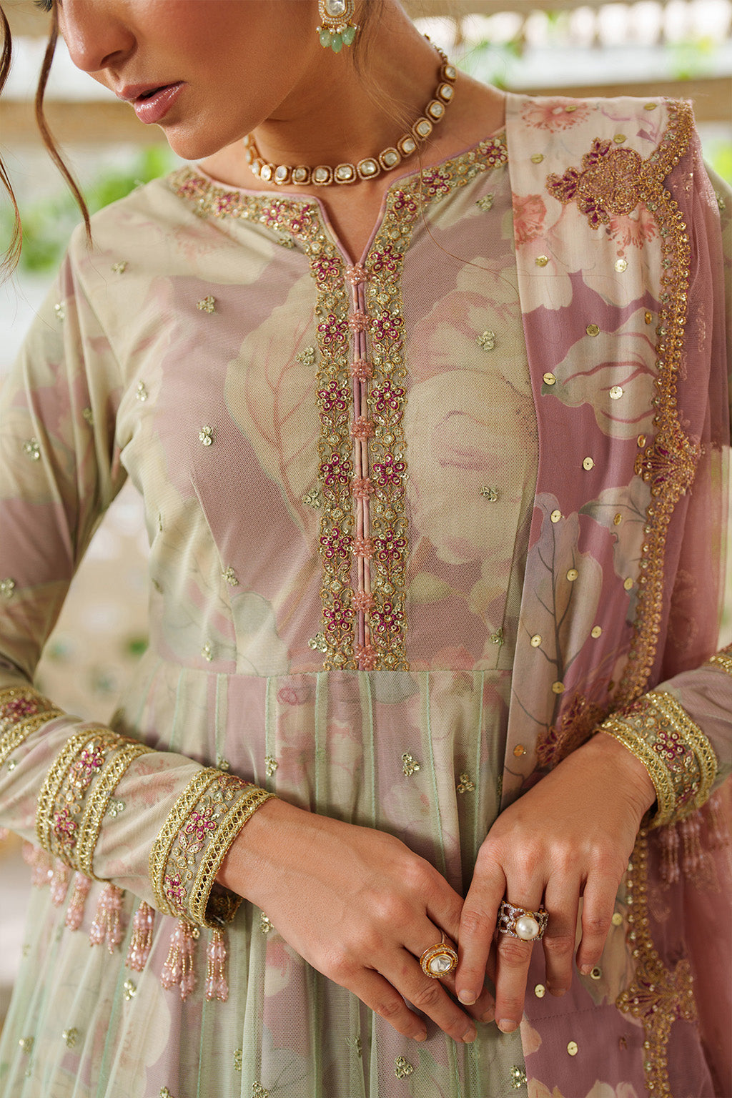 UE-542 Printed Raw Silk | Printed Formals | IZNIK