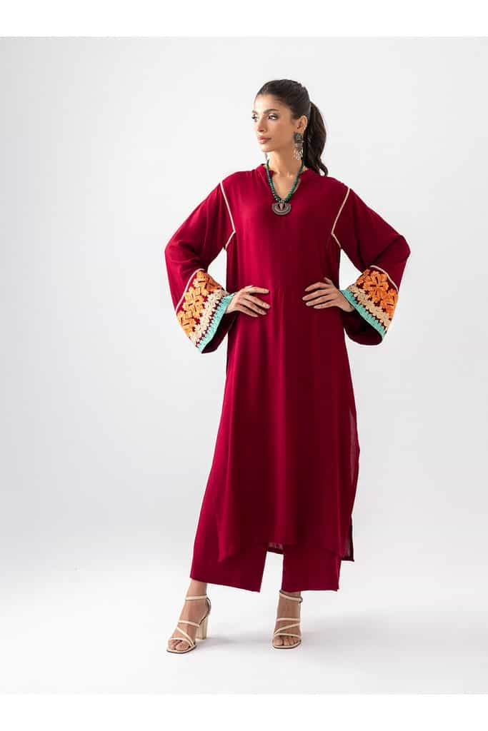 Divine Maroon | Aara Casual Pret | Zainab Chottani in UK USA UAE online kapraye.com