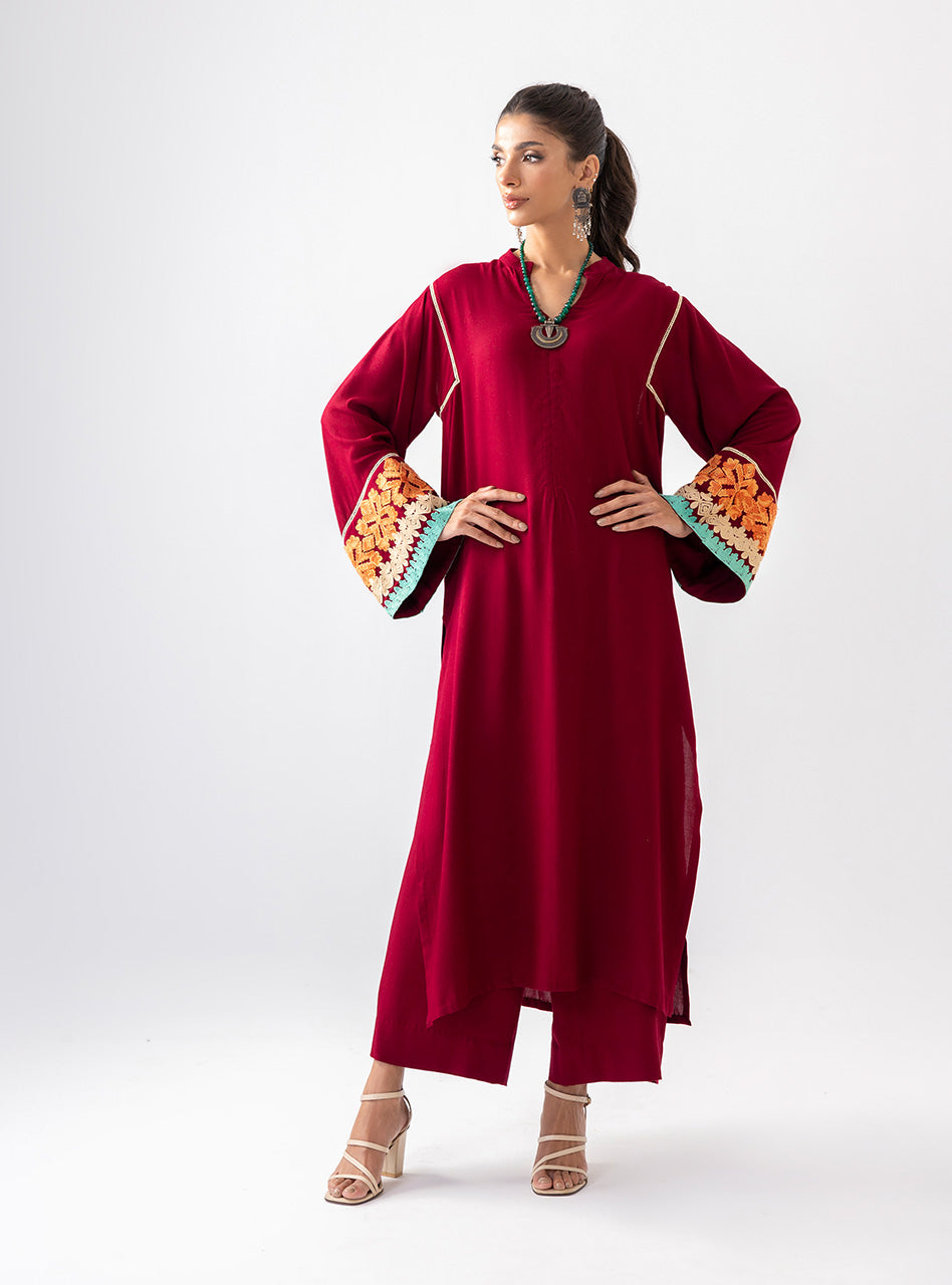 Divine Maroon | Aara Casual Pret | Zainab Chottani in UK USA UAE online kapraye.com