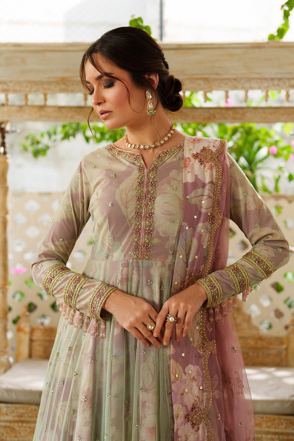 UE-542 Printed Raw Silk | Printed Formals | IZNIK