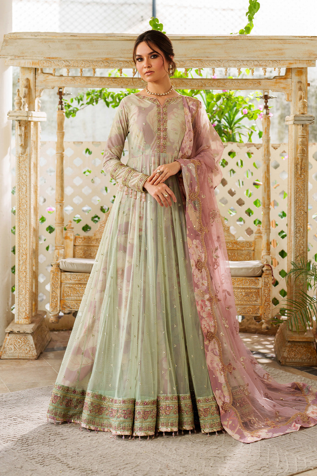 UE-542 Printed Raw Silk | Printed Formals | IZNIK