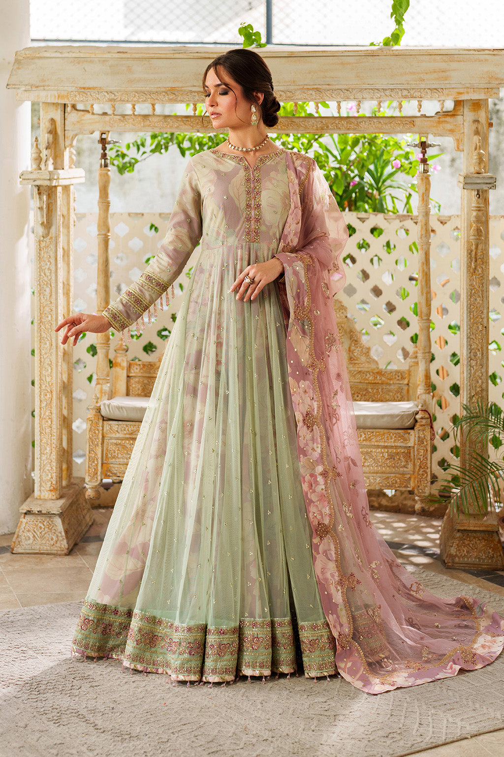 UE-542 Printed Raw Silk | Printed Formals | IZNIK