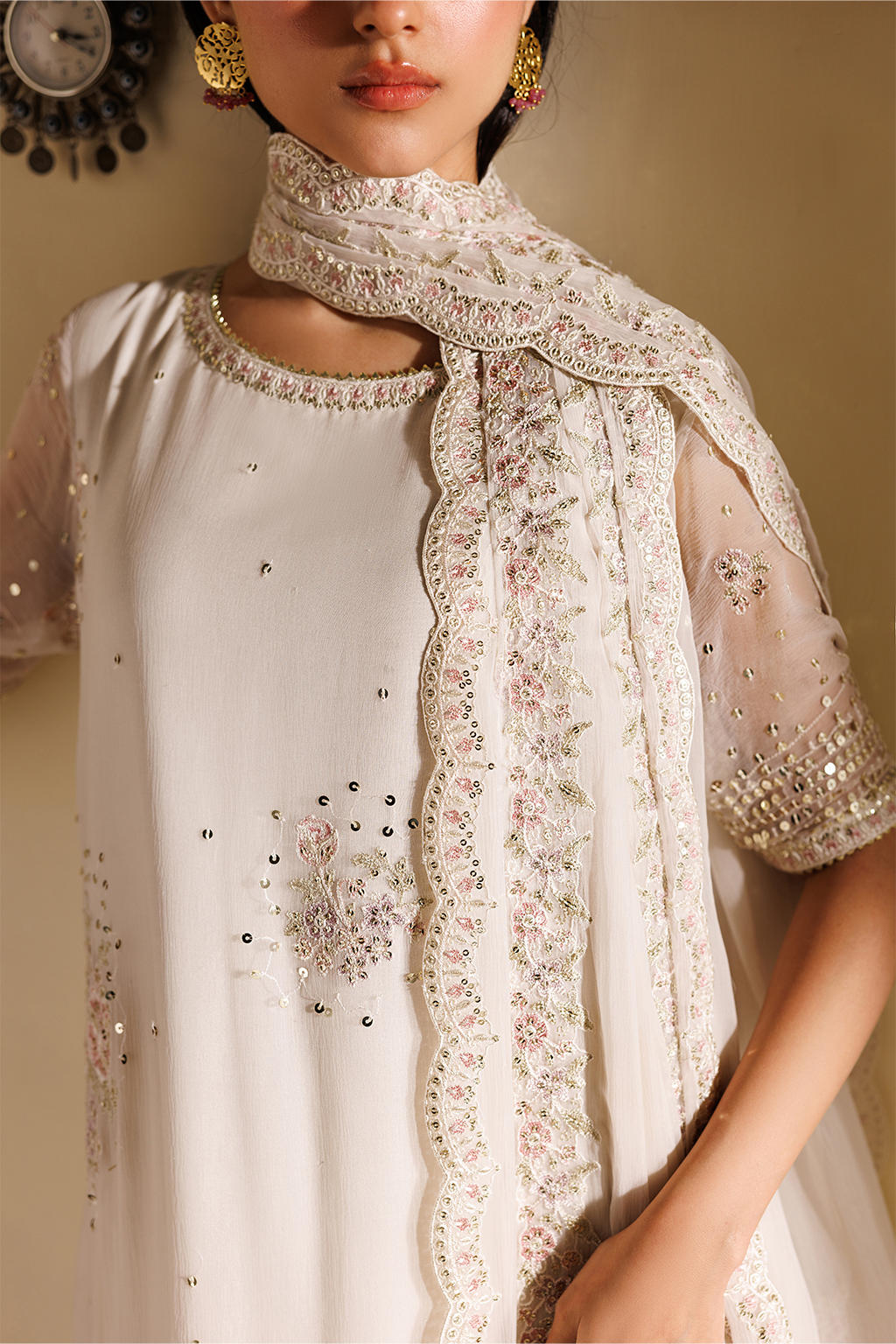CC-98 Embroidered Chiffon | NOOR ANGAN SEMI FORMALS | IZNIK