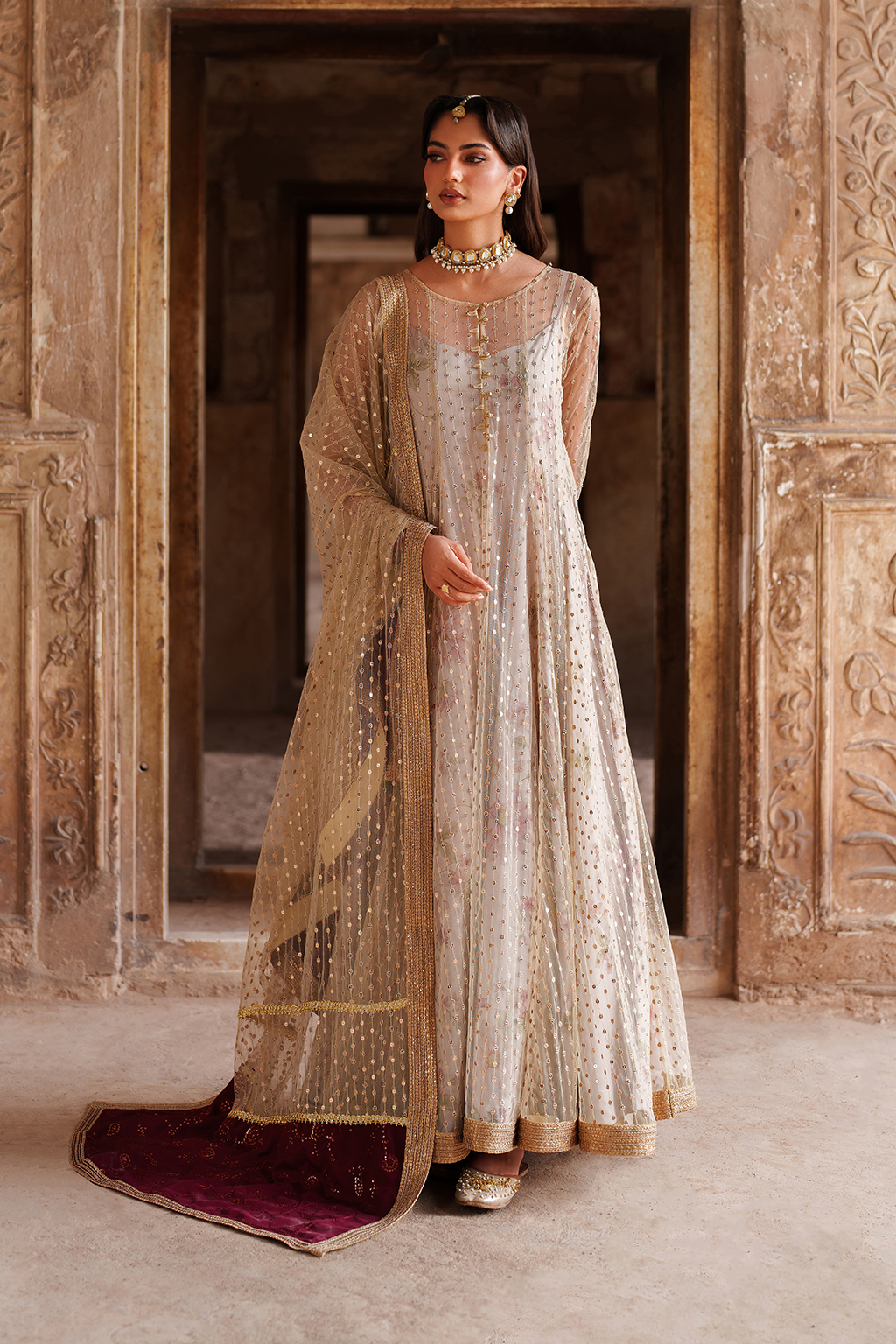 UE-548 Embroidered Net | Printed Formals | IZNIK