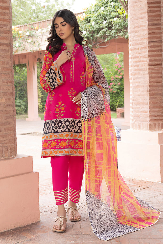 3-Pc Lawn Digital Printed Shirt With Plain Trouser and Net Dupatta CPM23-72 | PRINT MELODY | CHARIZMA in UK USA UAE online kapraye.com