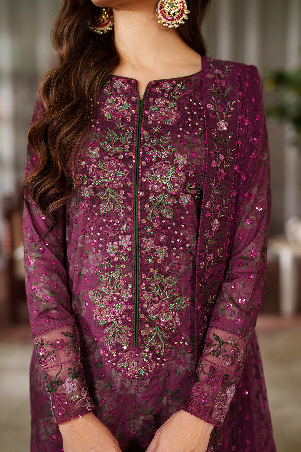 UE-538 Printed Raw Silk | Printed Formals | IZNIK