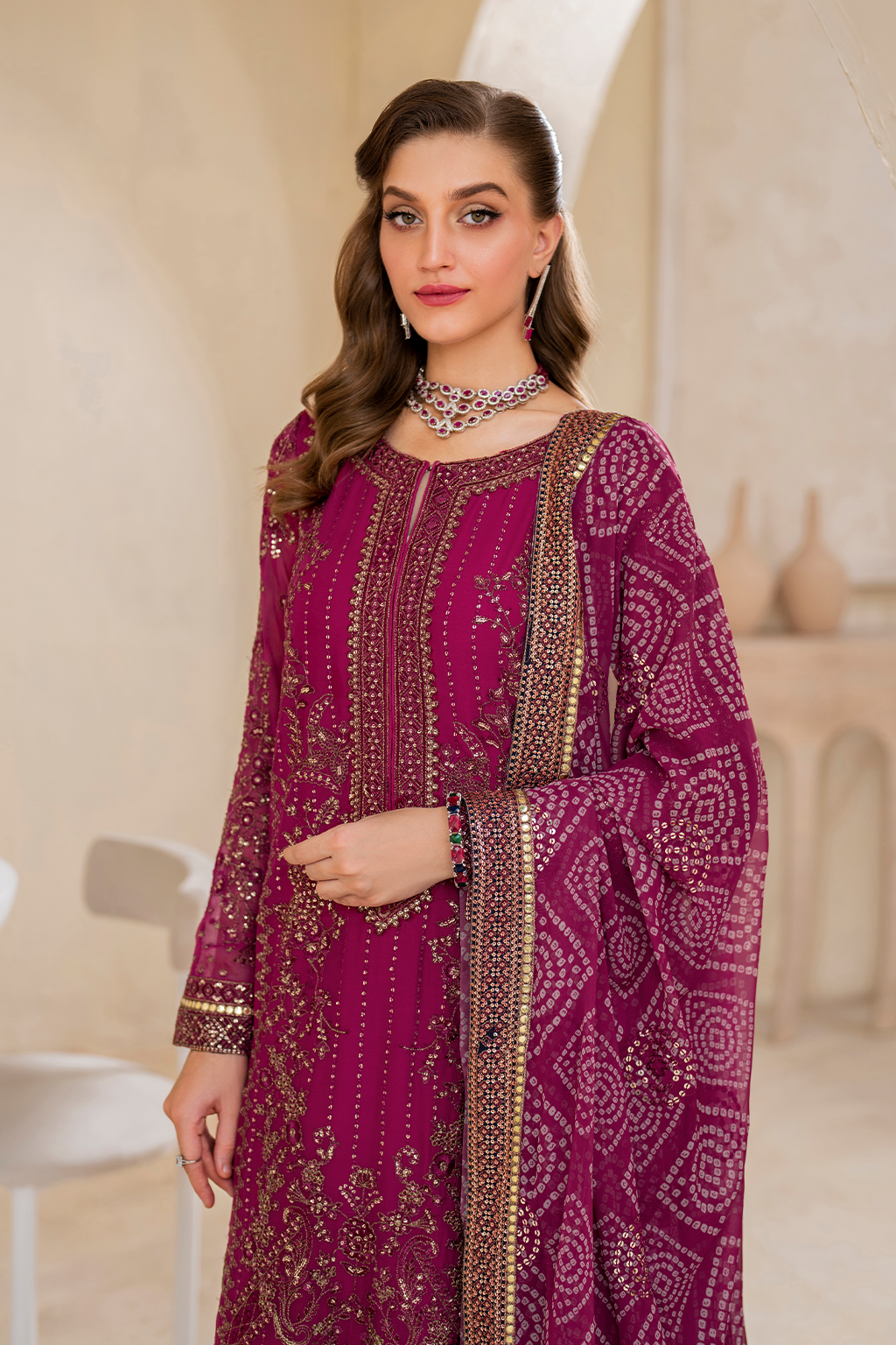 CC-45 EMBROIDED CHIFFON | NOOR ANGAN SEMI FORMALS | IZNIK