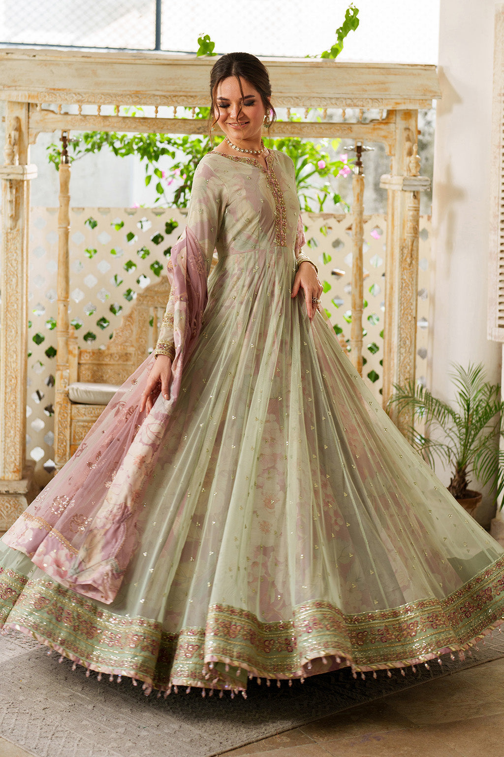 UE-542 Printed Raw Silk | Printed Formals | IZNIK