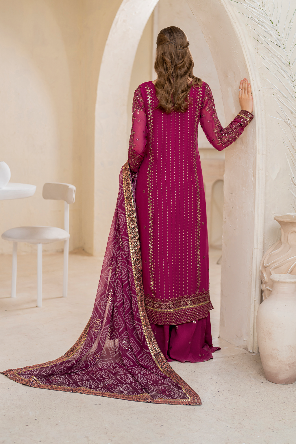 CC-45 EMBROIDED CHIFFON | NOOR ANGAN SEMI FORMALS | IZNIK