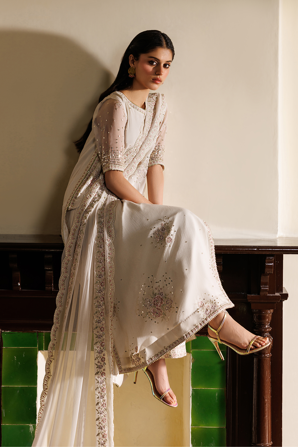 CC-98 Embroidered Chiffon | NOOR ANGAN SEMI FORMALS | IZNIK