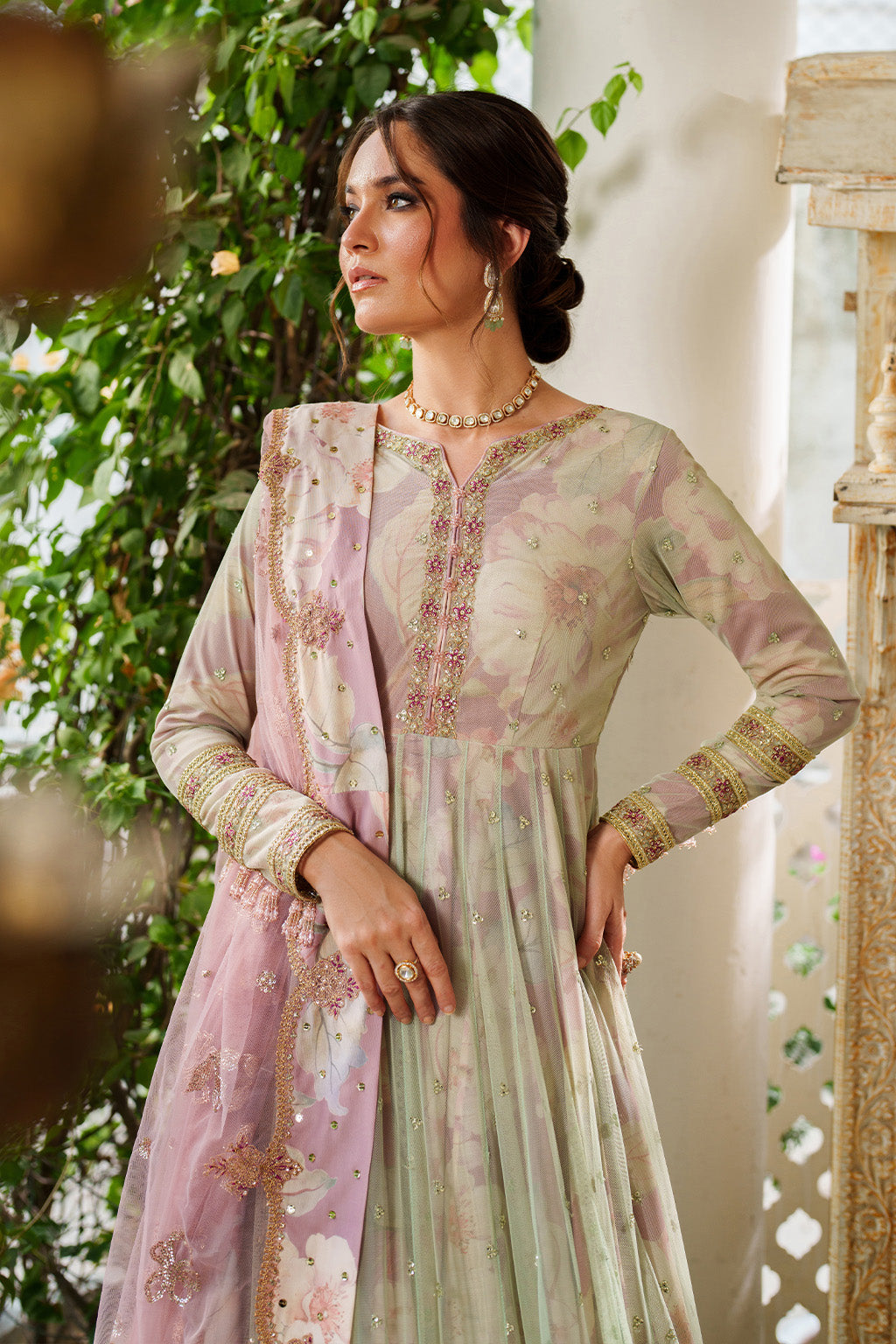 UE-542 Printed Raw Silk | Printed Formals | IZNIK