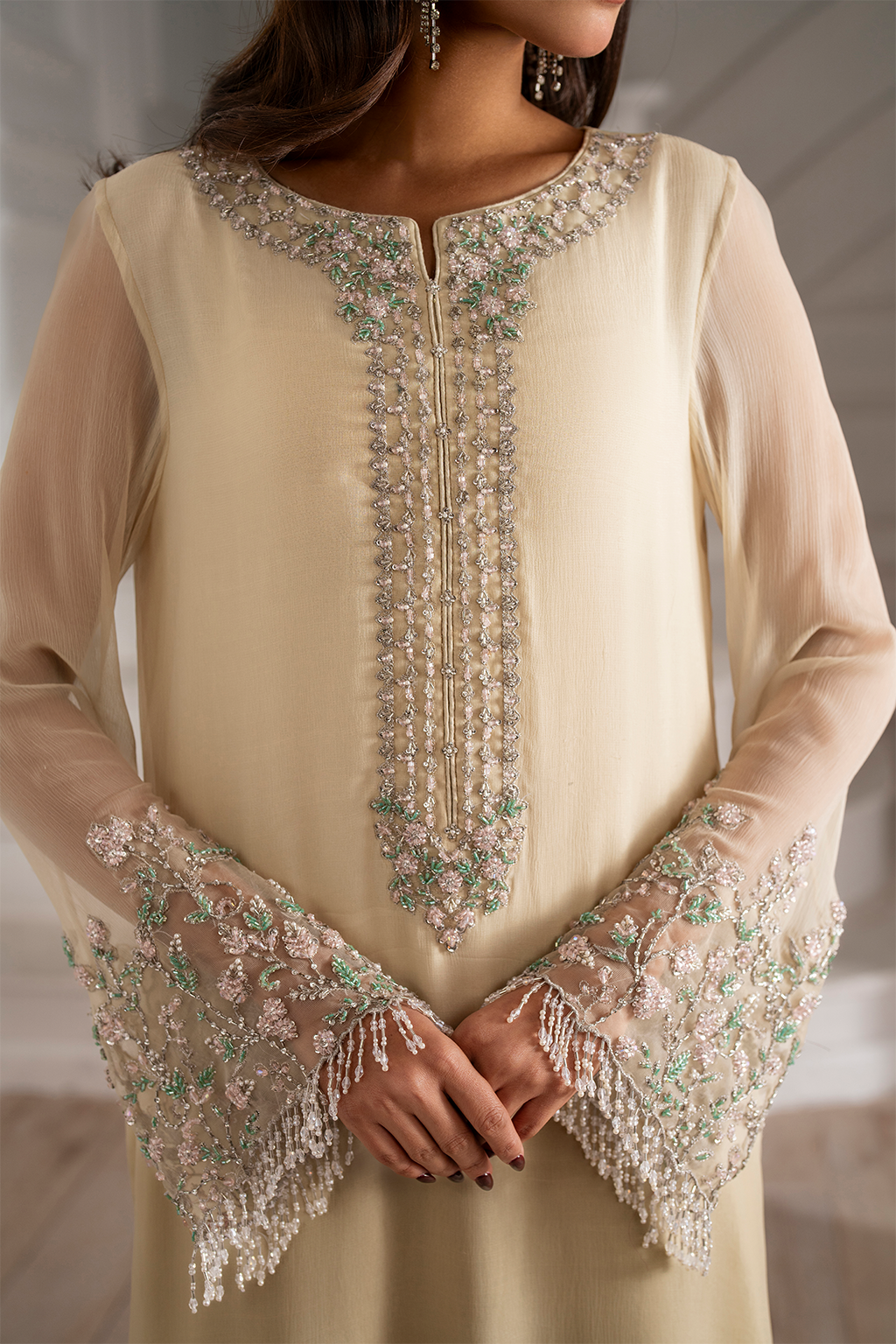 UE-413 EMBROIDED CHIFFON | NOOR ANGAN SEMI FORMALS | IZNIK