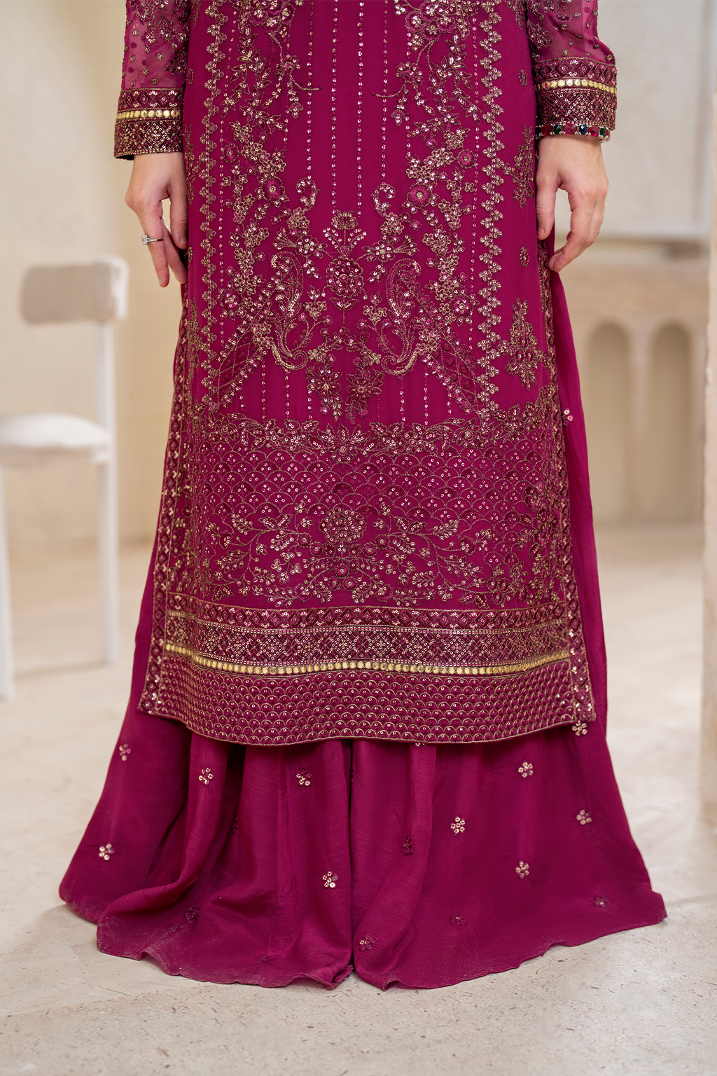 CC-45 EMBROIDED CHIFFON | NOOR ANGAN SEMI FORMALS | IZNIK