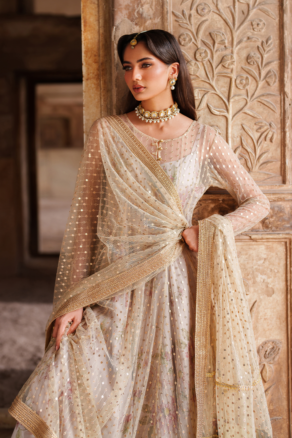 UE-548 Embroidered Net | Printed Formals | IZNIK